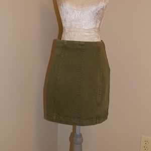 Green mini tight green people skirt